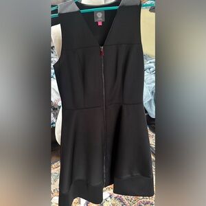 Vince Camuto Black Sleeveless Zip-Front Mini Dress